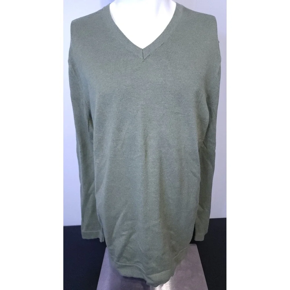 Banana‎ Republic Mens Size XL V-Neck Sweater Pullover Green Cotton